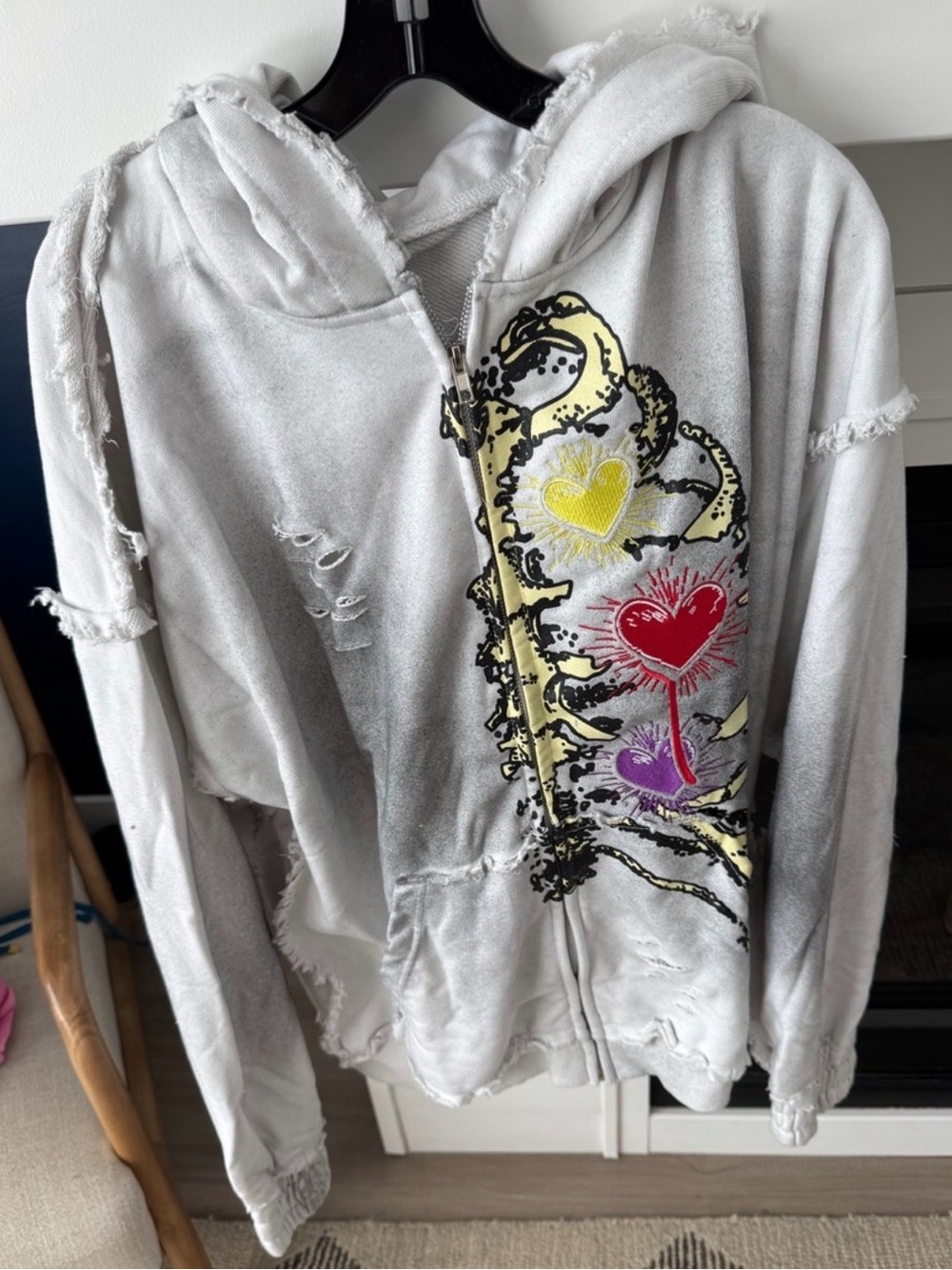 FROM THE TRENCHEZ "WITH PAIN" WHITE Set - Jacket & Sweatpants XL New